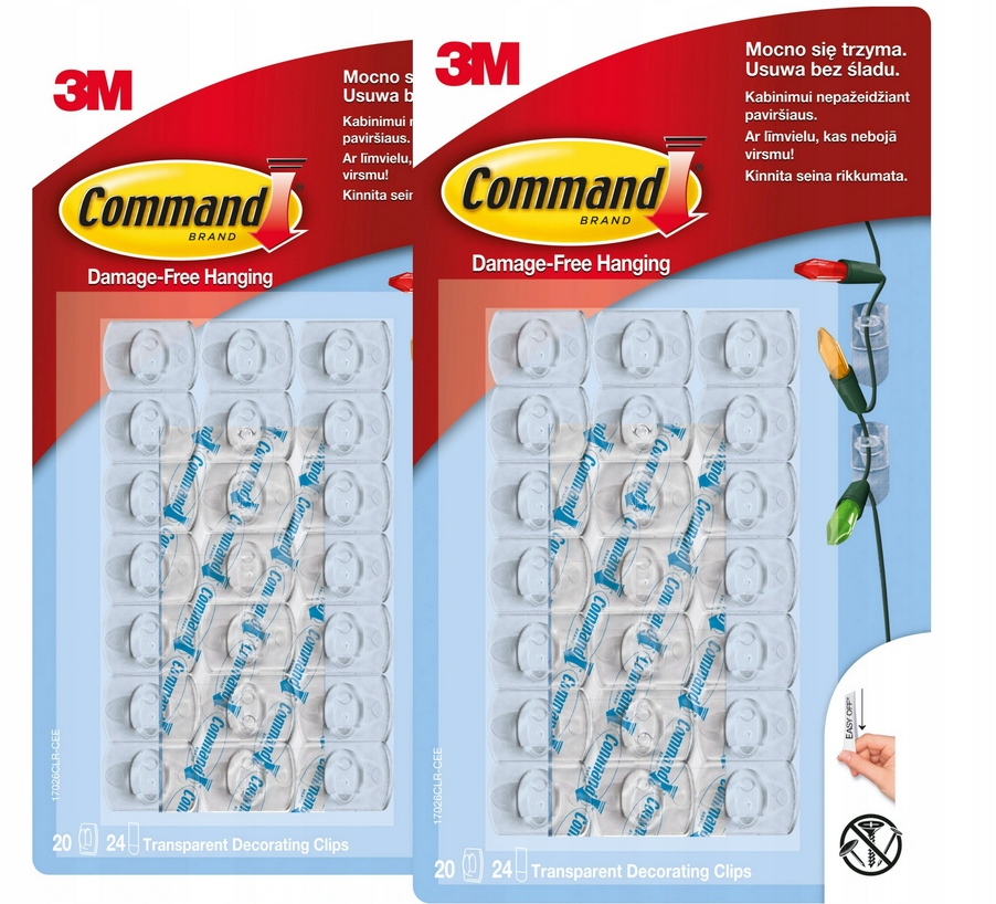 

Haczyki samoprzylepne Ozdób Obrazów Command 40 szt
