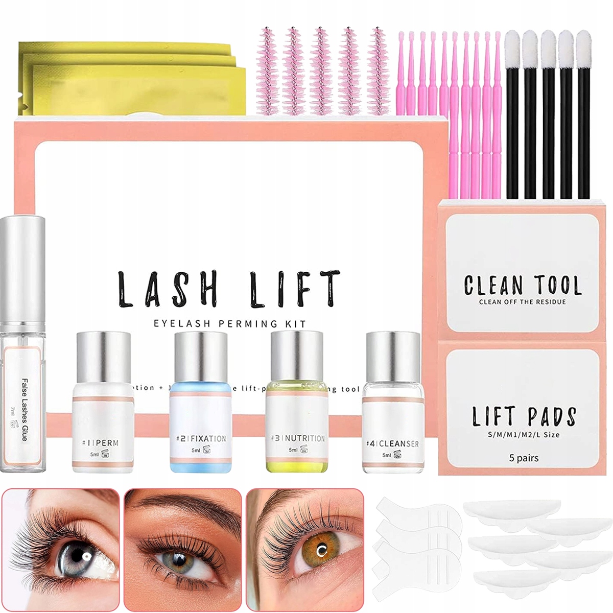 Sada pro lifting řas Lash Lift lifting Jemná Formula