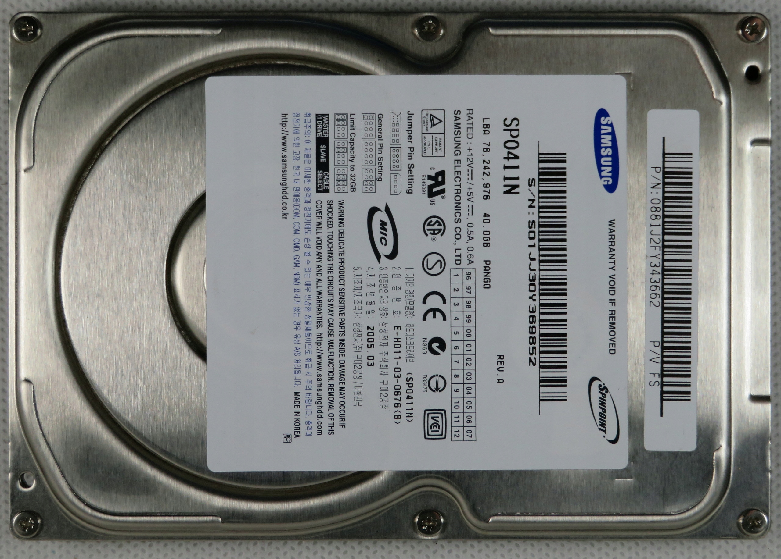 Dysk HDD IDE 3,5" Samsung 40GB SP0411N