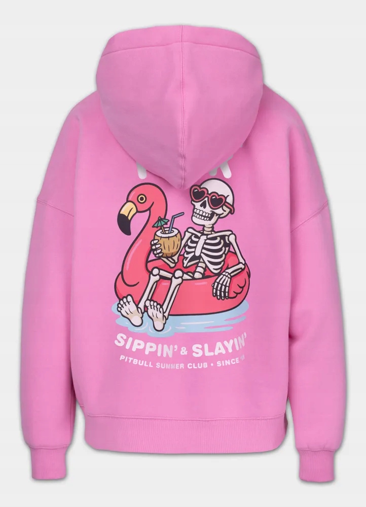 Mikina s kapucí Rest In Pink – volná klokanka s s potiskem – XL