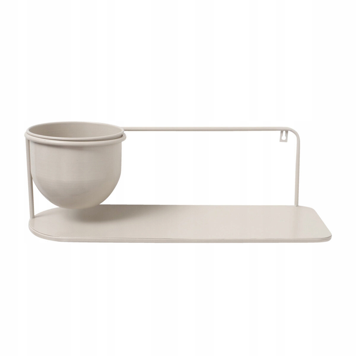 Závěsná Police S Krytem Na Rostlinu Béžová Kovová Pluto 55 X 18 CM