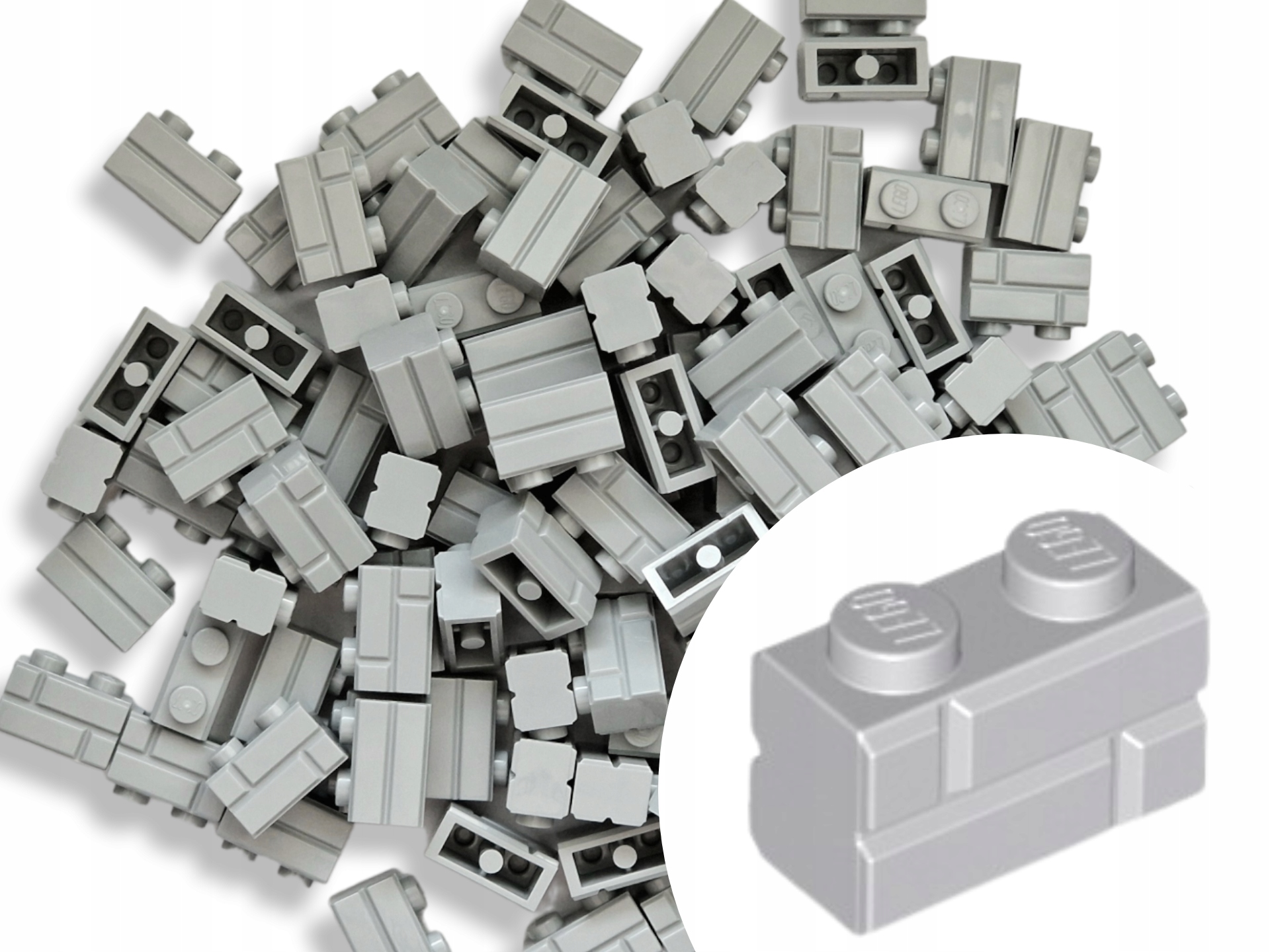 

Lego 98283 Cegła 1x2 Light Bluish Gray Szary 20szt