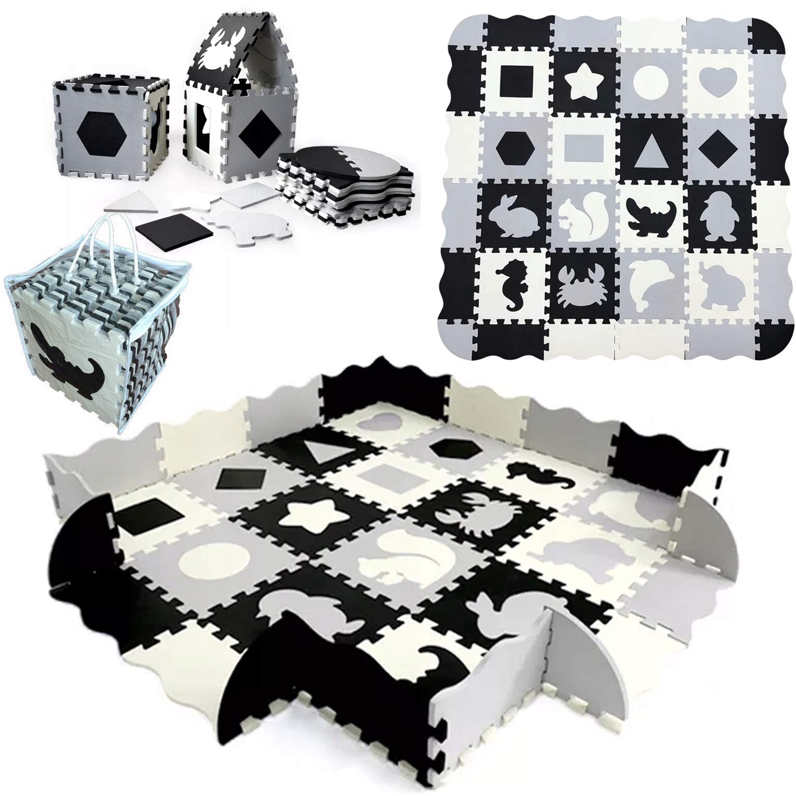 

Klocki Puzzle Duża Mata Edukacyjna Piankowe 36 szt
