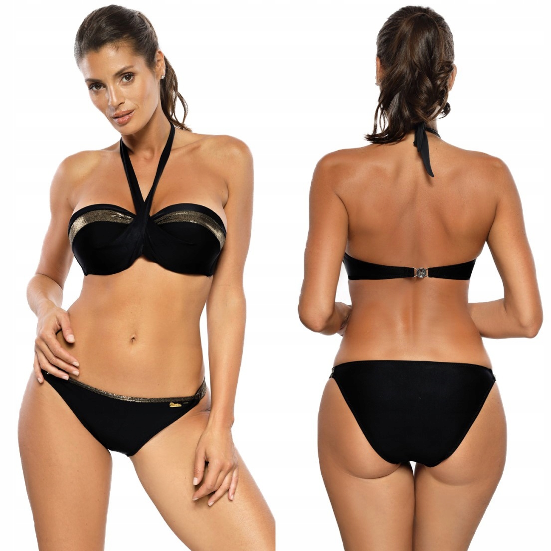 

Kostium kąpielowy M-595 strój push-up złoto 40