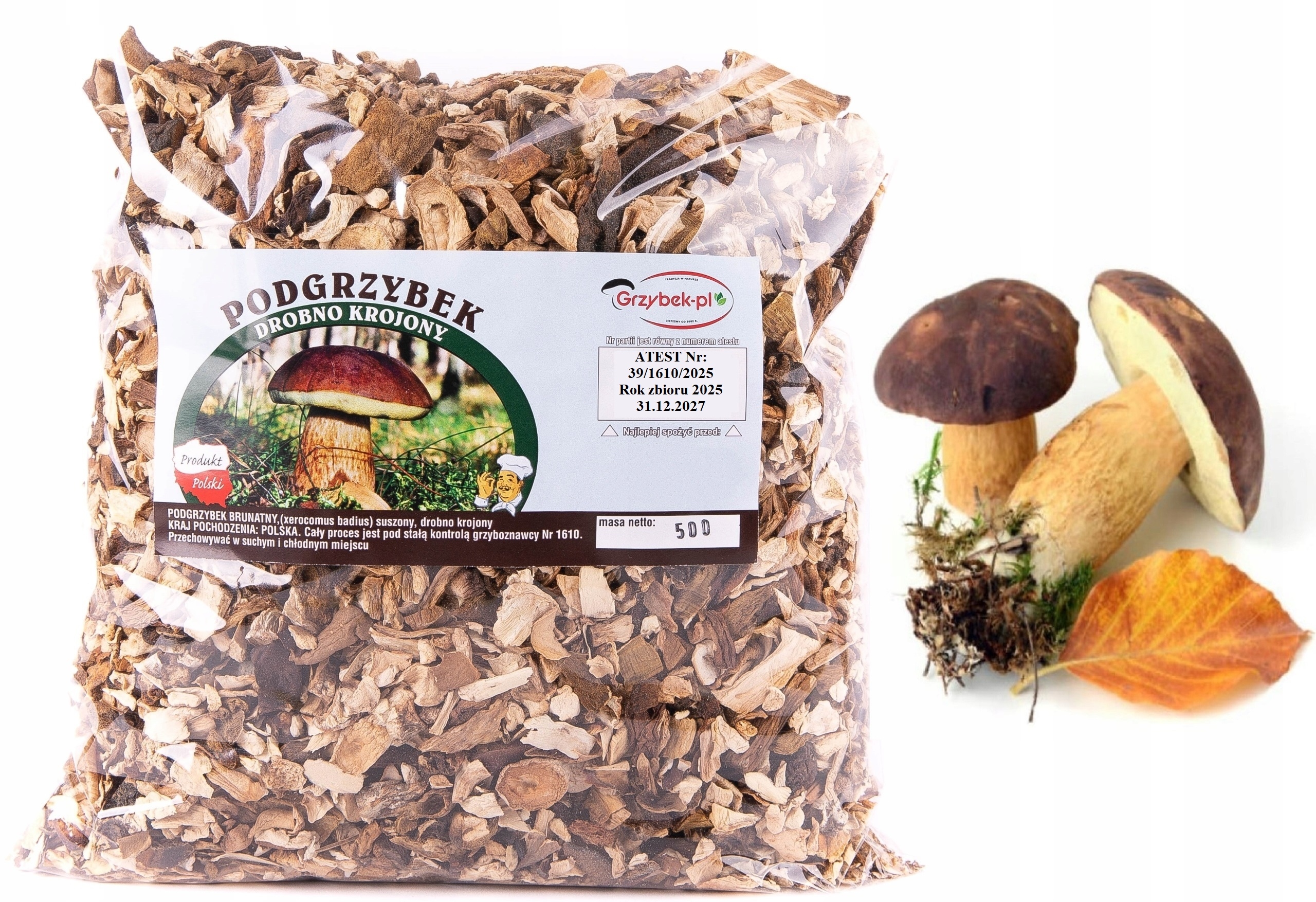 Podhoubek Jemně Krájený 500g Nová Sbírka 2025 Polský Atest houby