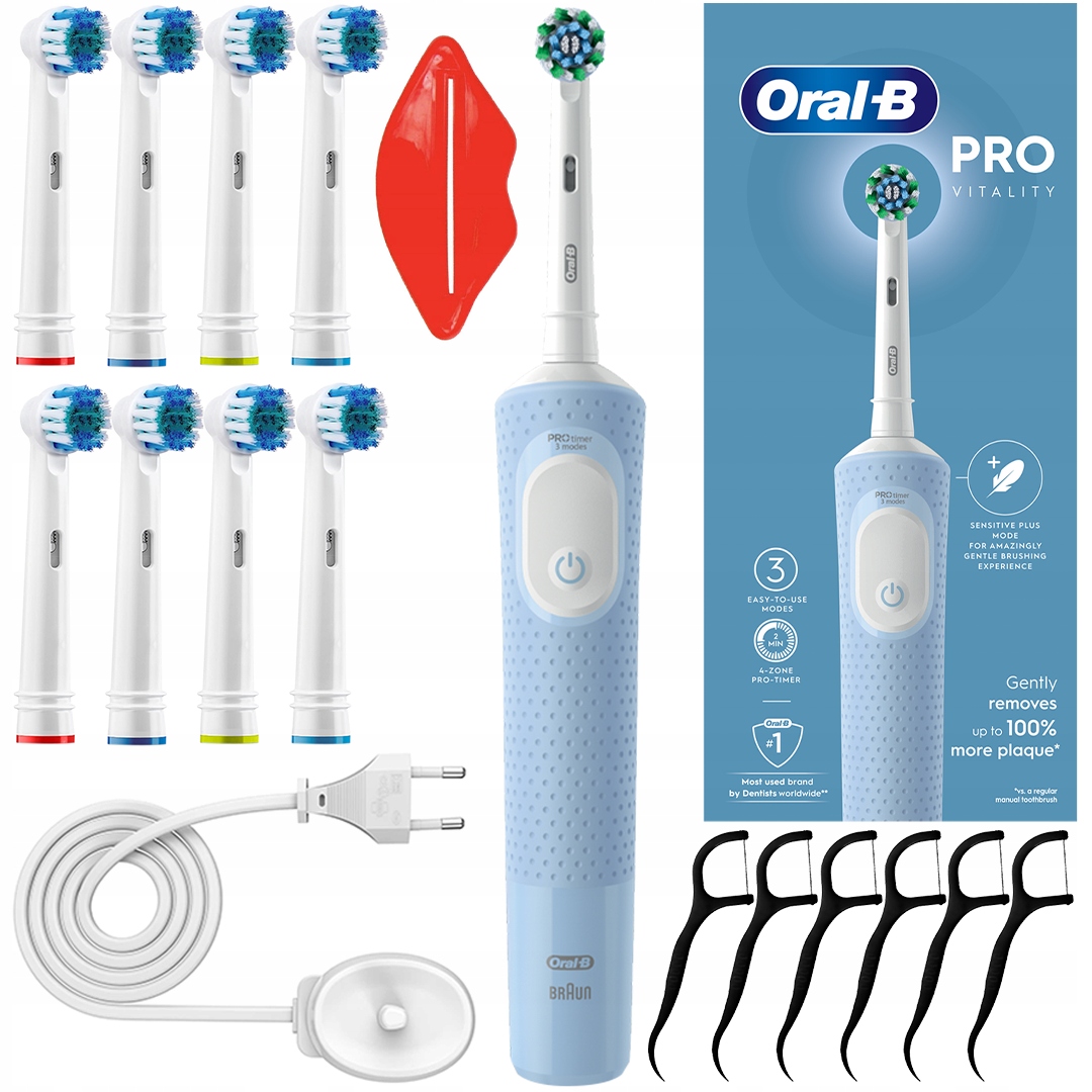 Szczoteczka Elektryczna Do Zębów Oral-b Vitality Pro D103 Niebieska Zestaw