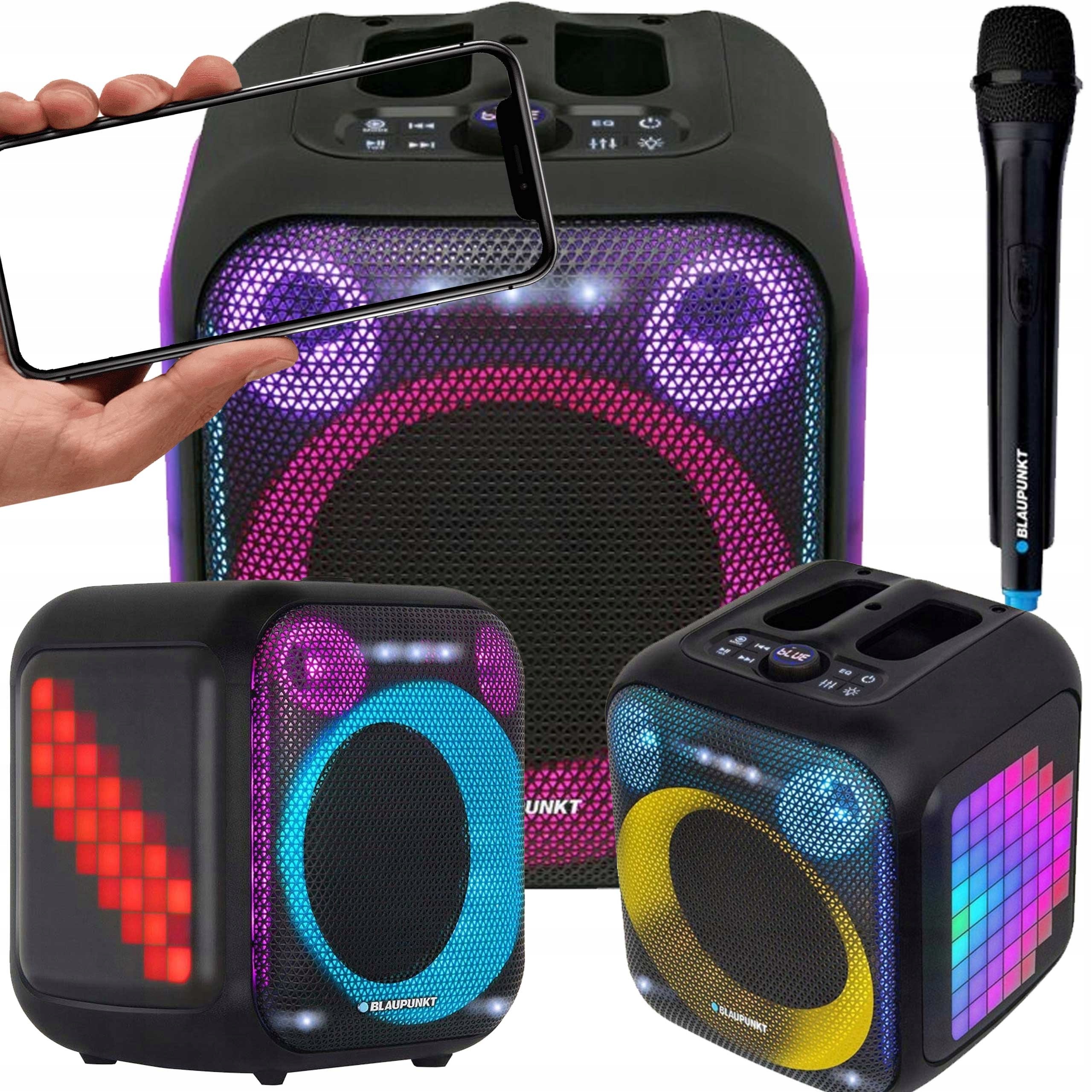 Głośnik Przenośny Działka Plaża Karaoke Blaupunkt Partybox PB6LED Mik