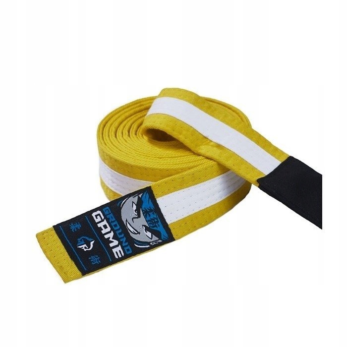 Ground Game Pas do Bjj dla dzieci Żółty z białą belką K2 Yellow-White