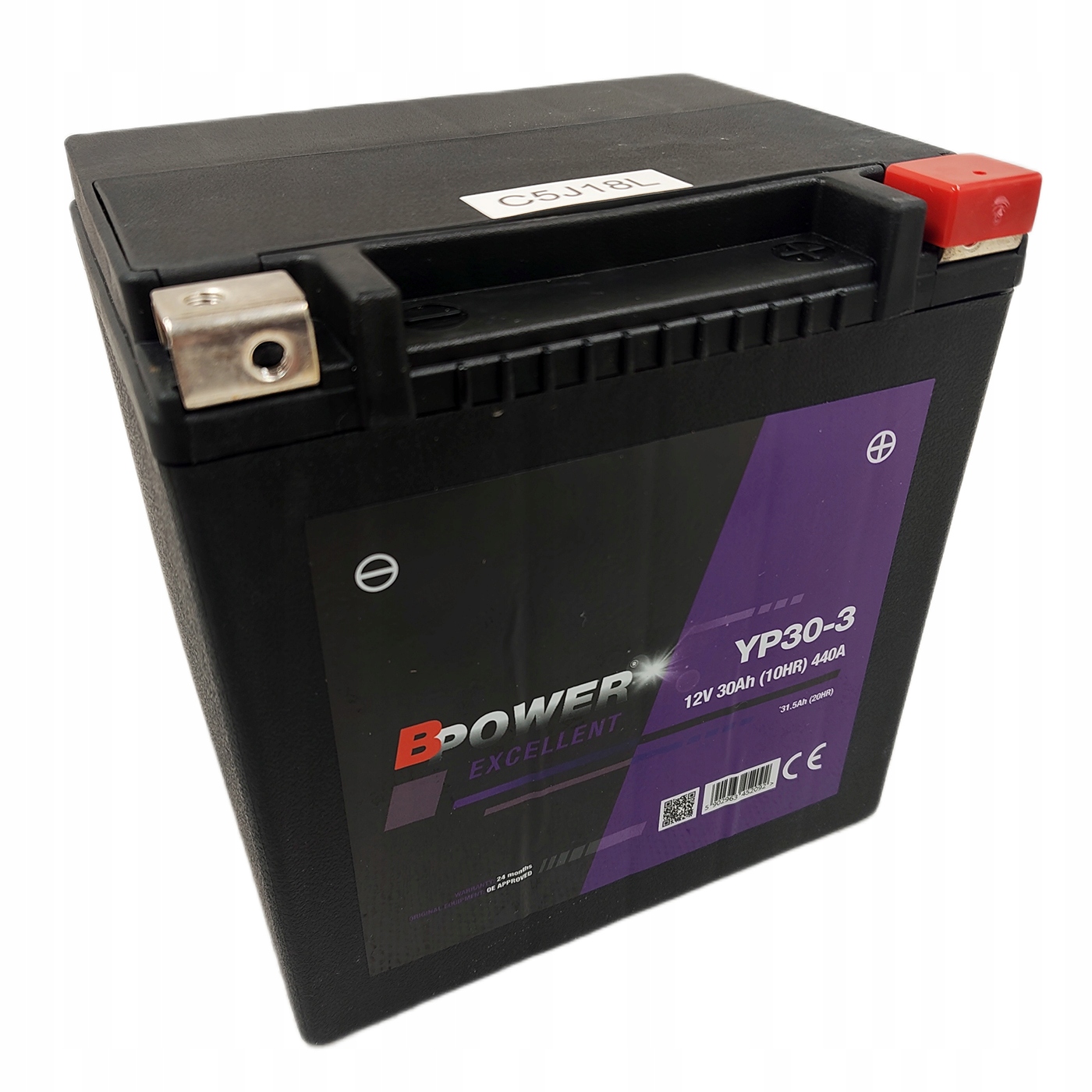 Batéria Bpower Excellent Agm YP30-3 12V 30Ah 440A P+ YTX30-BS YIX30-BS