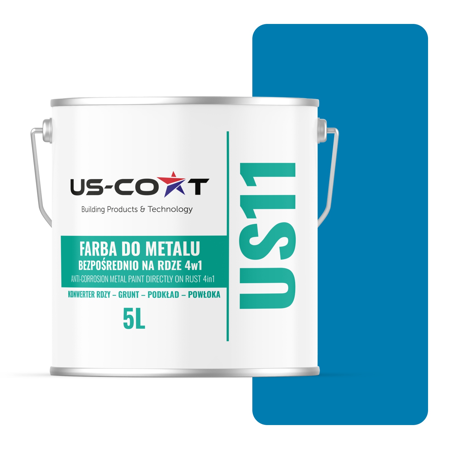 Farba Na Kov Na Hrdzu Pozinkovaná 4v1 Modrá RAL5015 Mat 5L