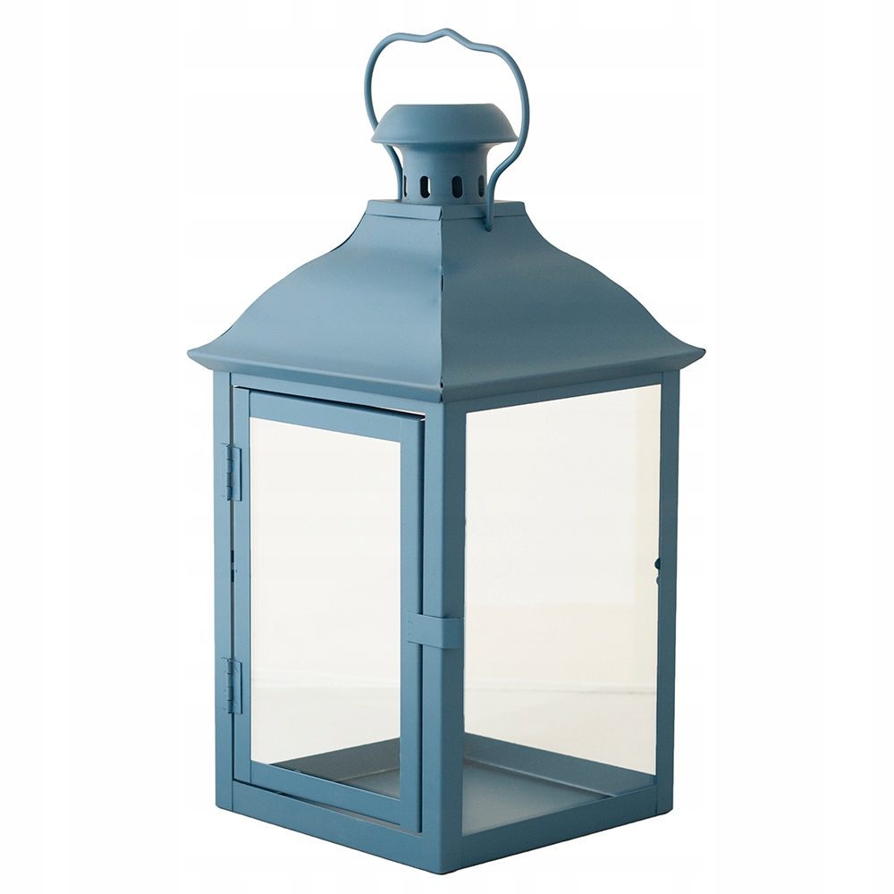 

Lampion latarnia Niebieski Mat metalowy wys. 36cm