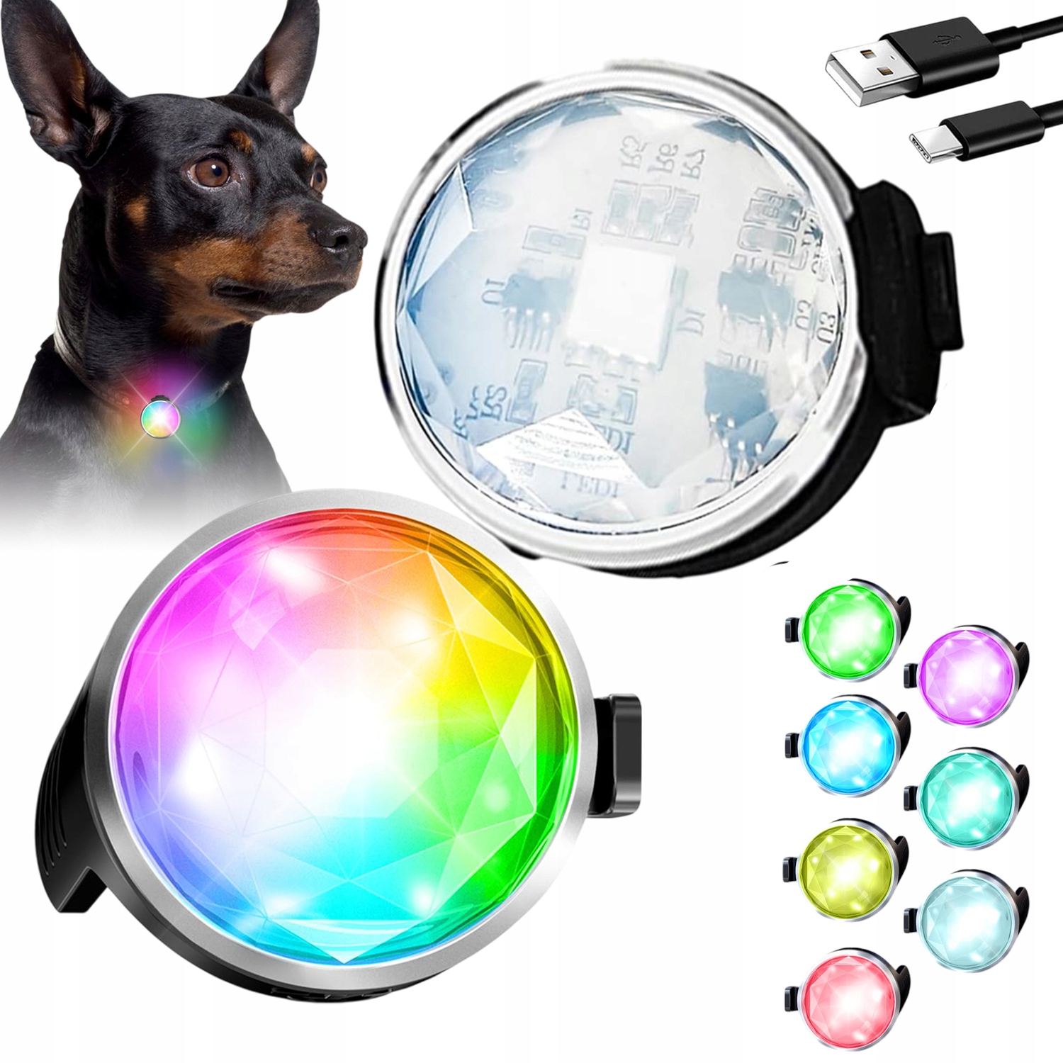 Levně Svítící Led Světlo Na Obojek Kšandy Světlo Na Obojek Pro Psa Odolné