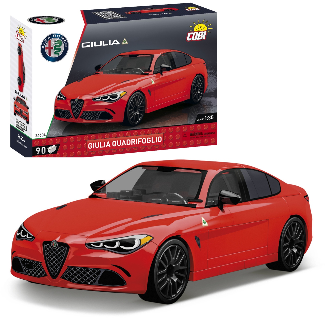 COBI BLOCKS 24604 Автомобіль Іграшкова машина ALFA ROMEO Giulia Quadrifoglio 90 Ел.