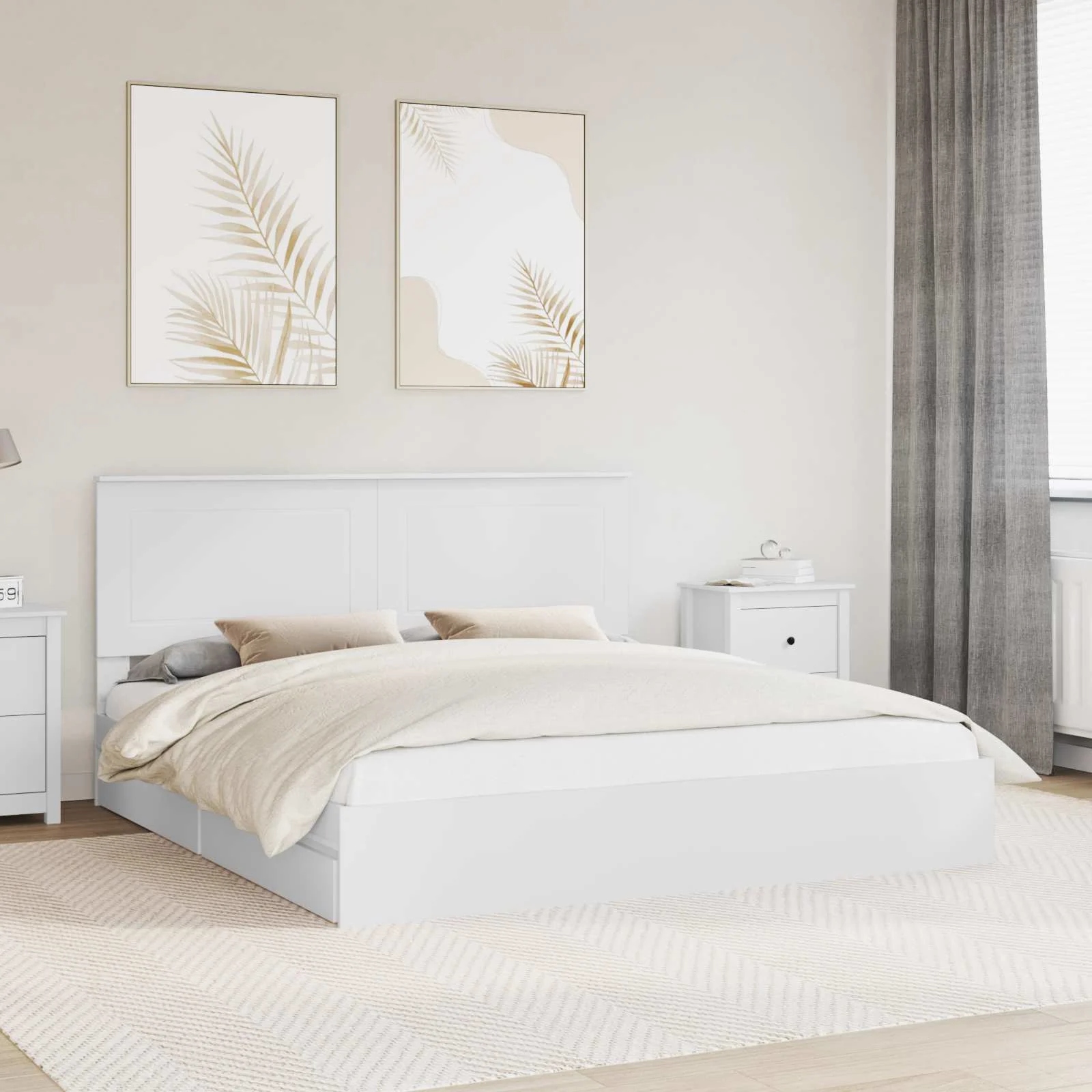 vidaXL Postel s úložným prostorem Bílá 180 x 200 cm kompozitní dřevo