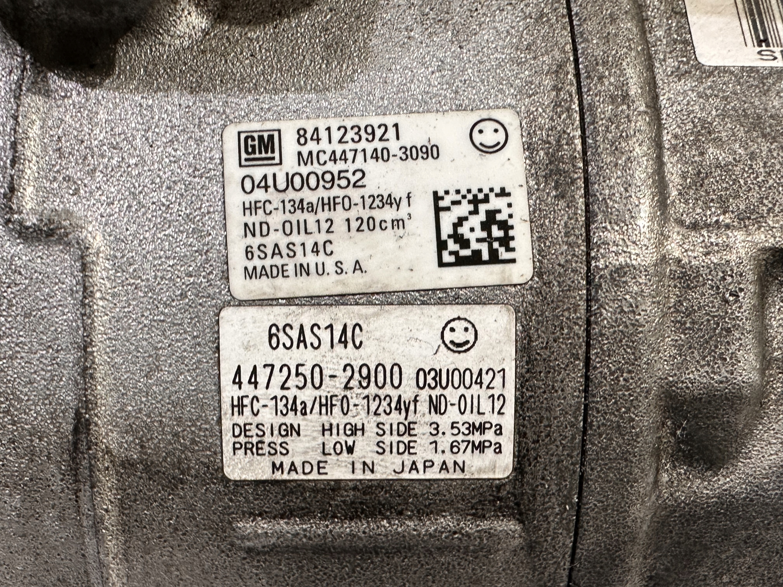 compressor compressor; of the air conditioning Chevrolet Camaro SS 6.2 2016+