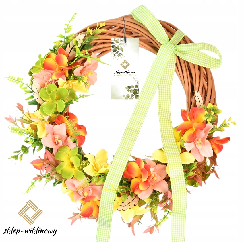 Dekorativní věnec k zavěšení na dveře Ozdoba Dekorace květinový Fi 35 cm