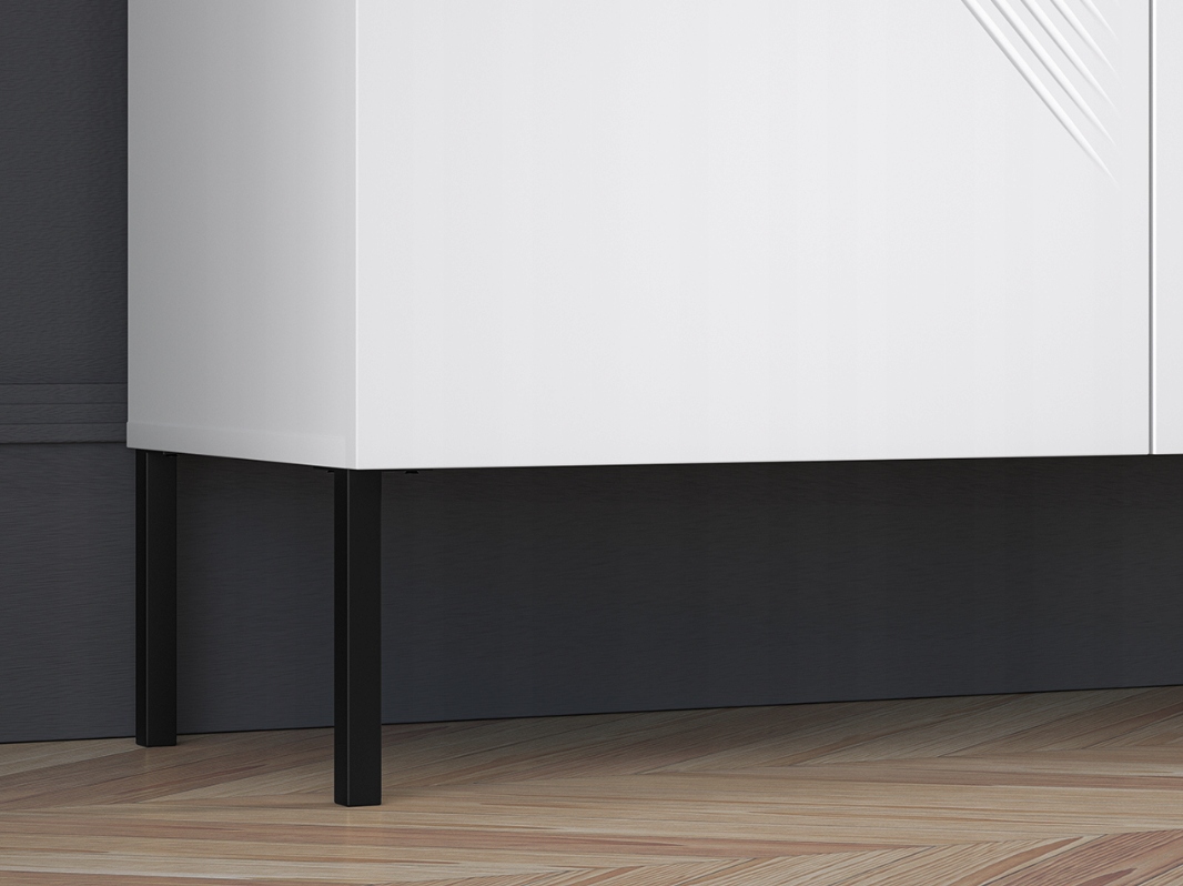 Meblościanka Zestaw Mebli Do Salonu 1 Biały KLERMO Nogi ML