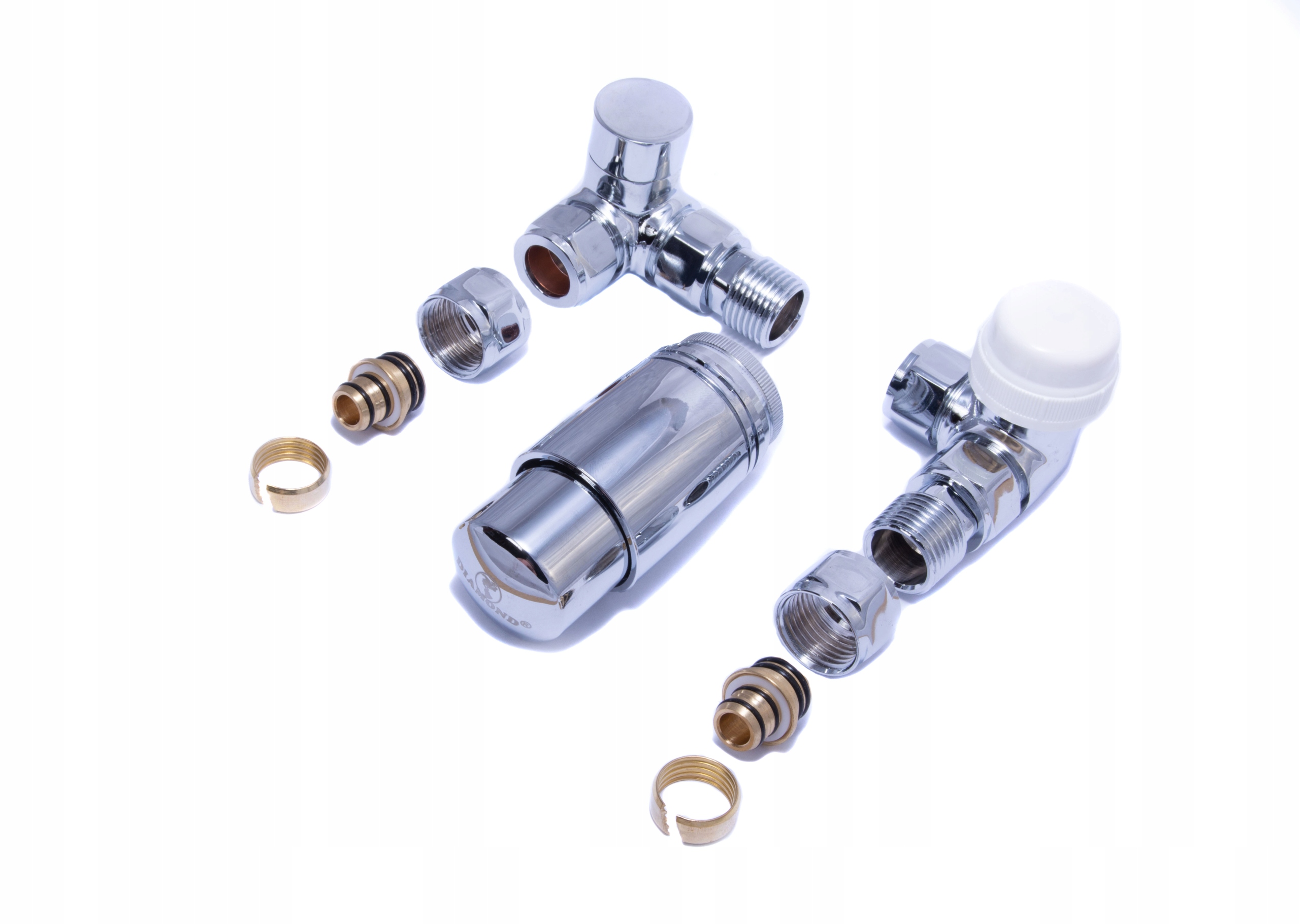 

Zawór termostatyczny kątowy osiowy Diamond chrom