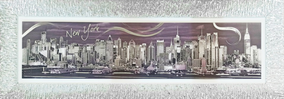 Exkluzívny veľký obraz s rámom New York 125x46 cm 5511/6
