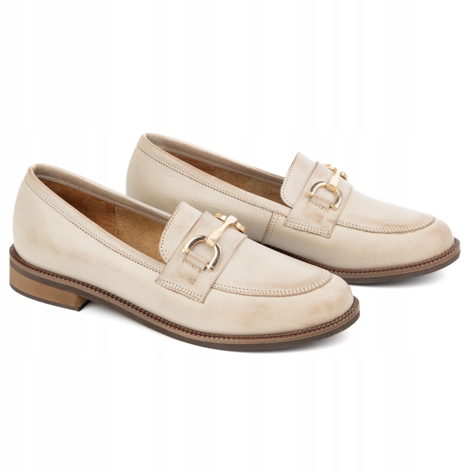 Dámské kožené lodičky 1510EX béžové 35