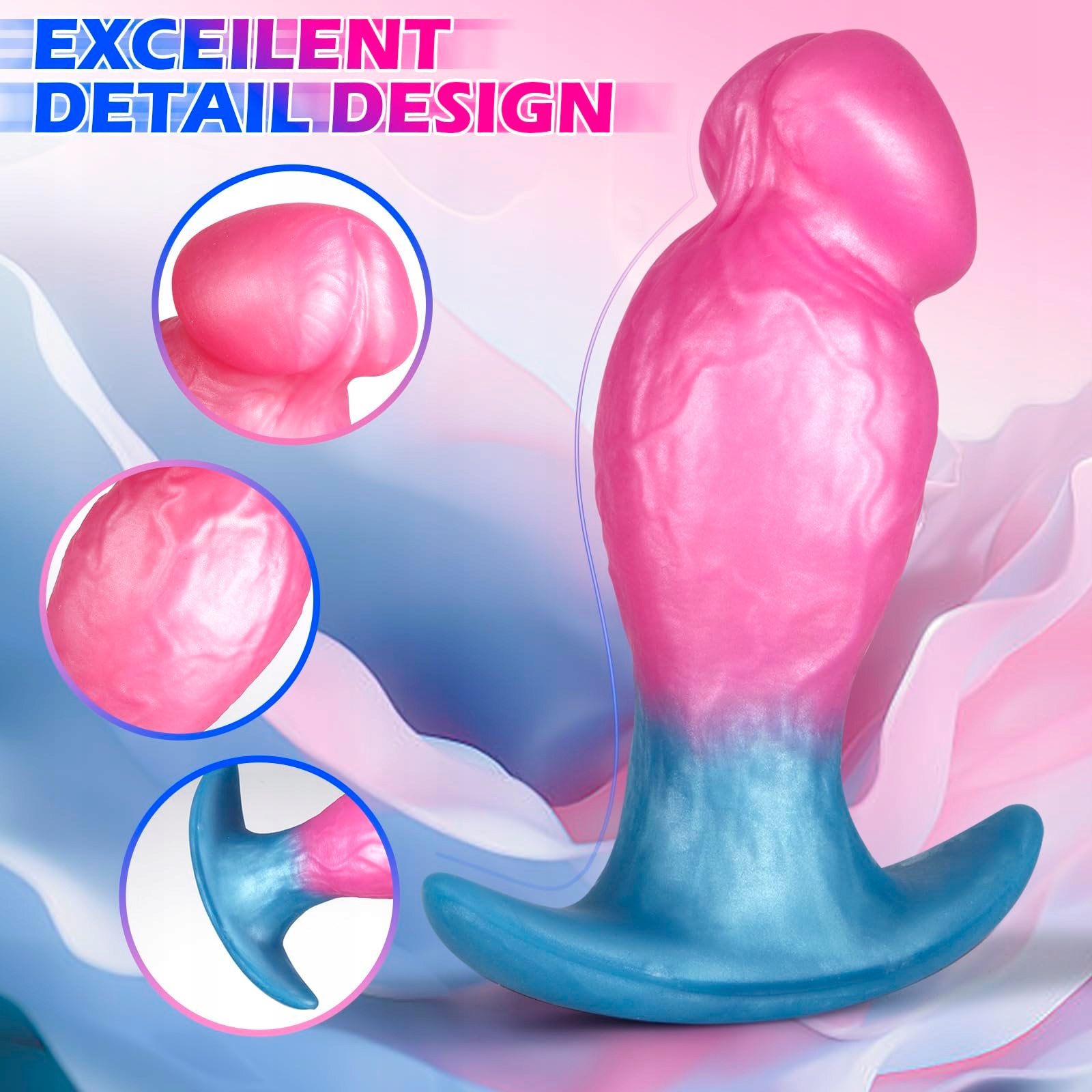 LARGE SILIKON Duży Korek Analny Realistyczny Dildo Miękki Trener Analny — miniatura 3