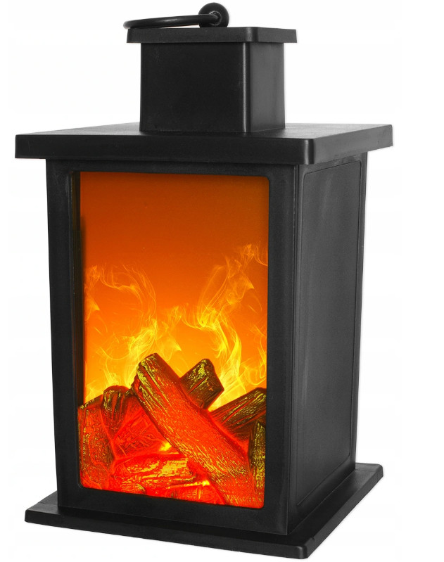 LAMPION KOMINEK LED IMITACJA OGNIA LATARNIA 25cm