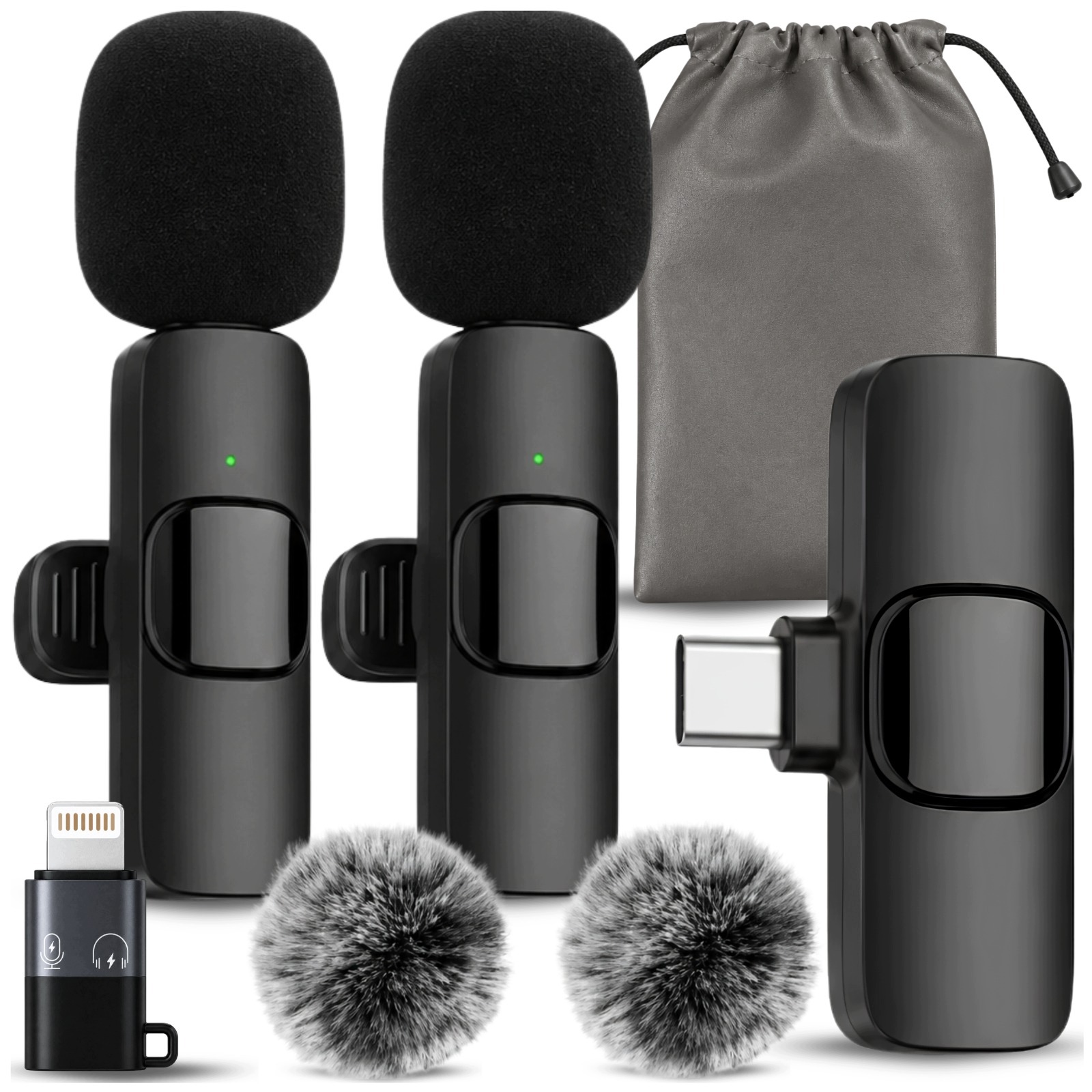 2x Mikrofon bezprzewodowy krawatowy do iPhone telefonu Bluetooth na klips
