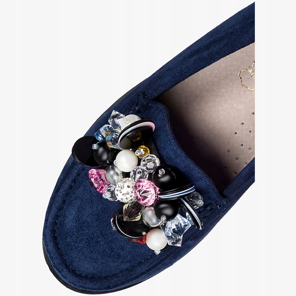 MOKASYNY DAMSKIE PÓŁBUTY Z OZDOBĄ WKŁADKA SKÓRA 36 Rozmiar 36