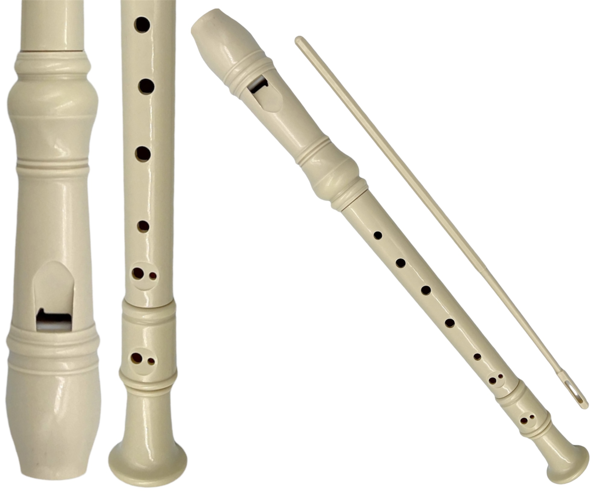 FLET SZKOLNY PLASTIKOWY PROSTY + czyścik + pokrowiec + tabela chwytów