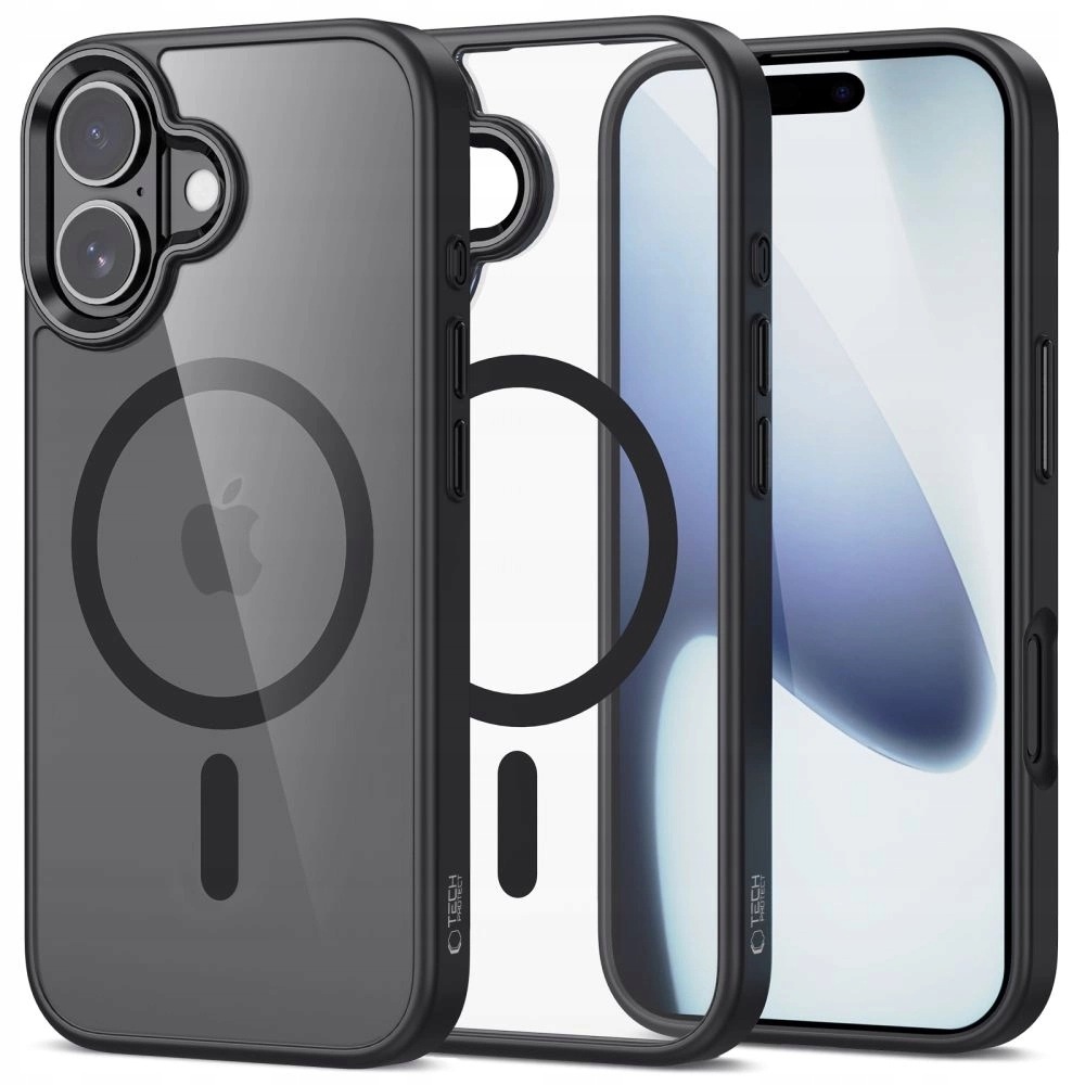 Etui Tech-Protect MagMat MagSafe na iPhone 17 przezroczysto-czarne