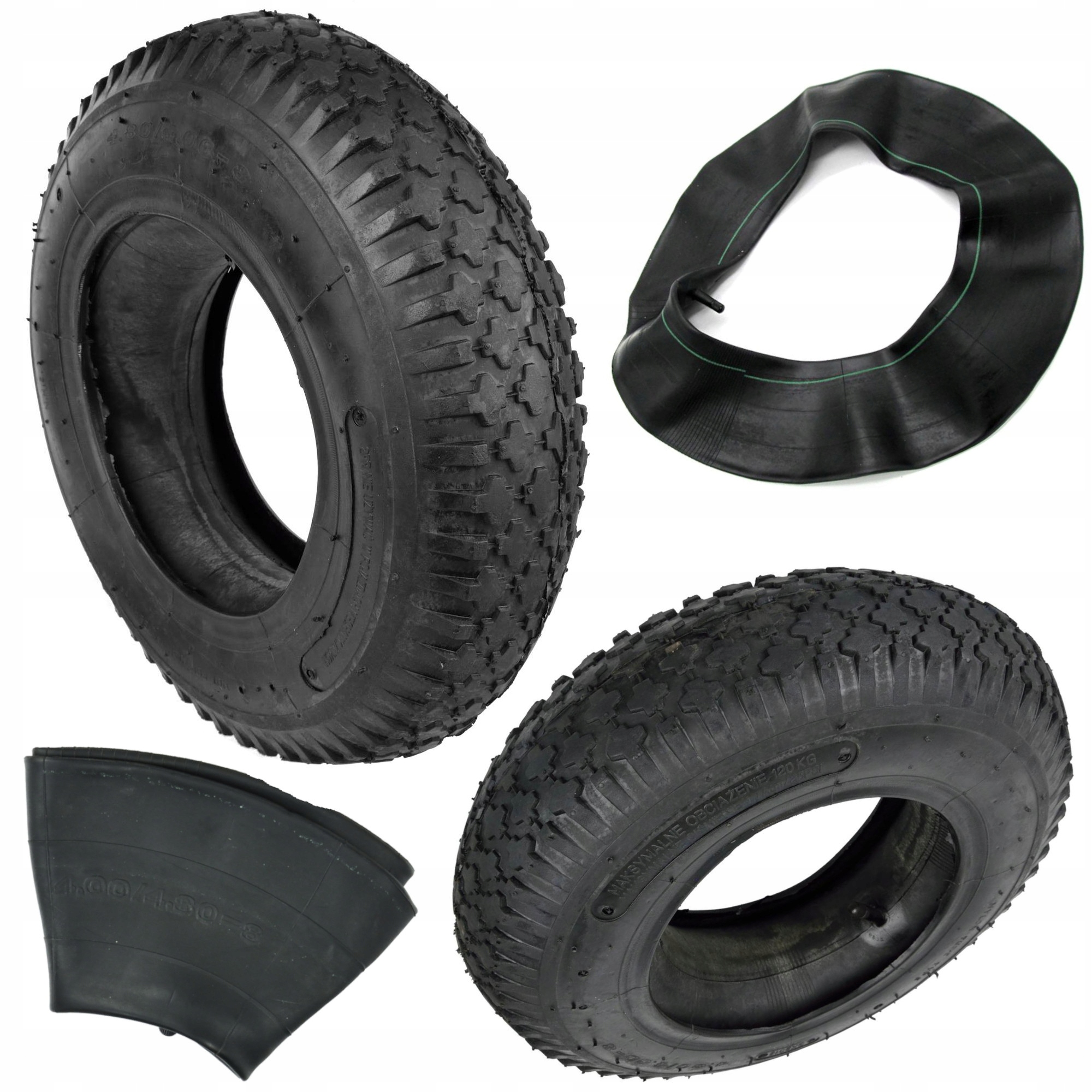 OPONA Z DĘTKĄ DO KOŁA TACZKI 4.80/4.00-8 4PR MOCNA