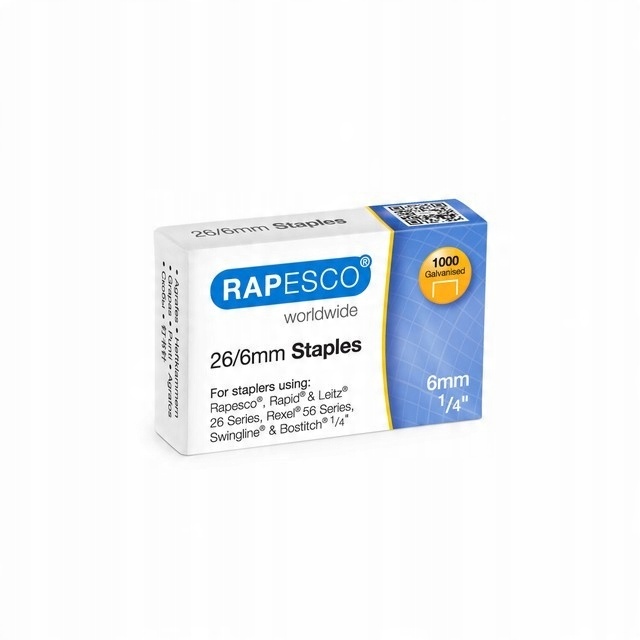 

Rapesco Zszywki galwanizowane 26/6mm (1000 szt.)