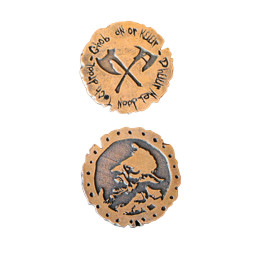 ZESTAW 24 GOBLIŃSKICH METALOWYCH MONET LARP RPG Producent Drawlab