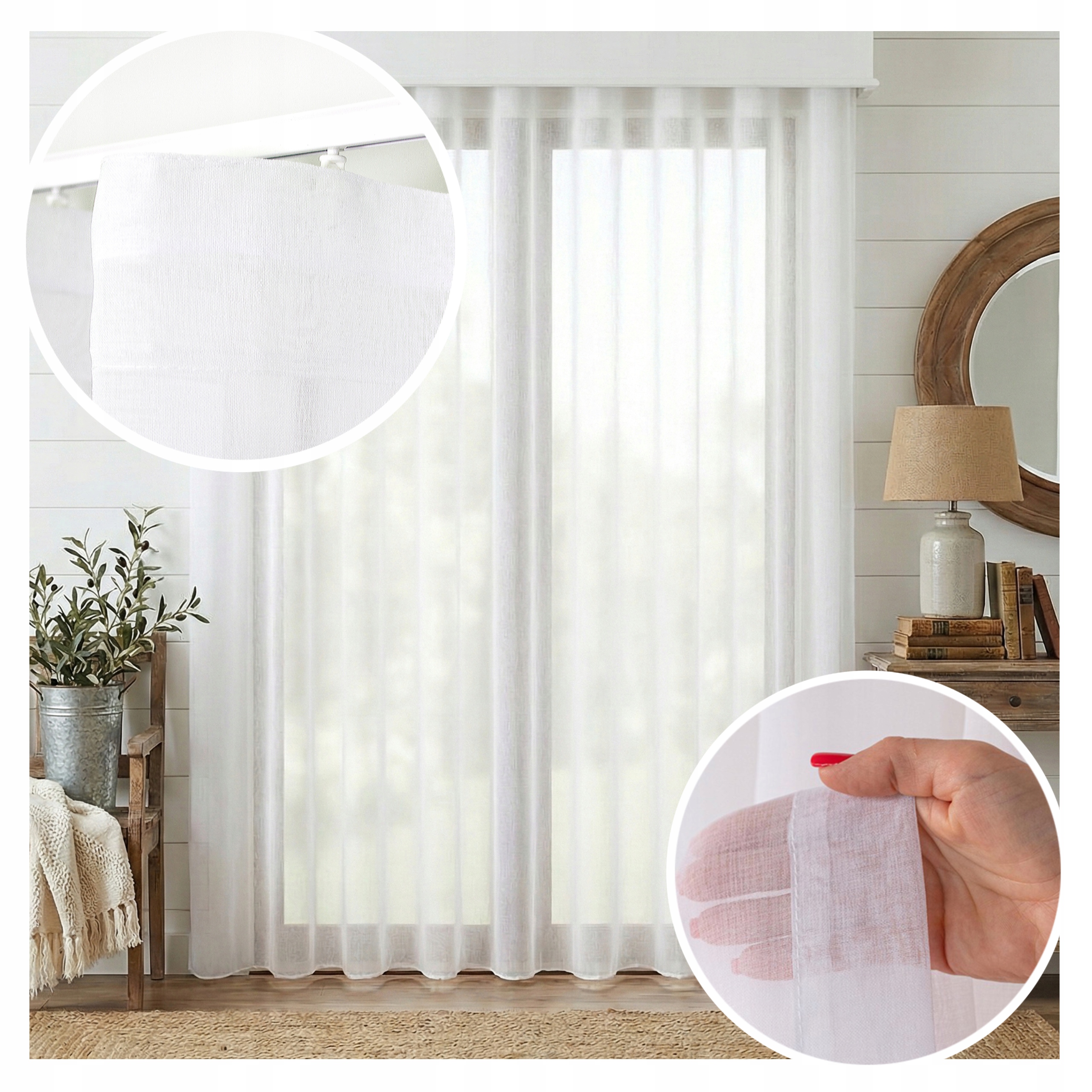 Záclona Etamin Wave Weronika 900x250 cm Modern Farmhouse Hotová olověnka