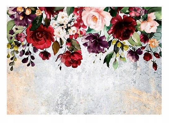 Fototapeta Květiny Listy Beton do ložnice 254x184