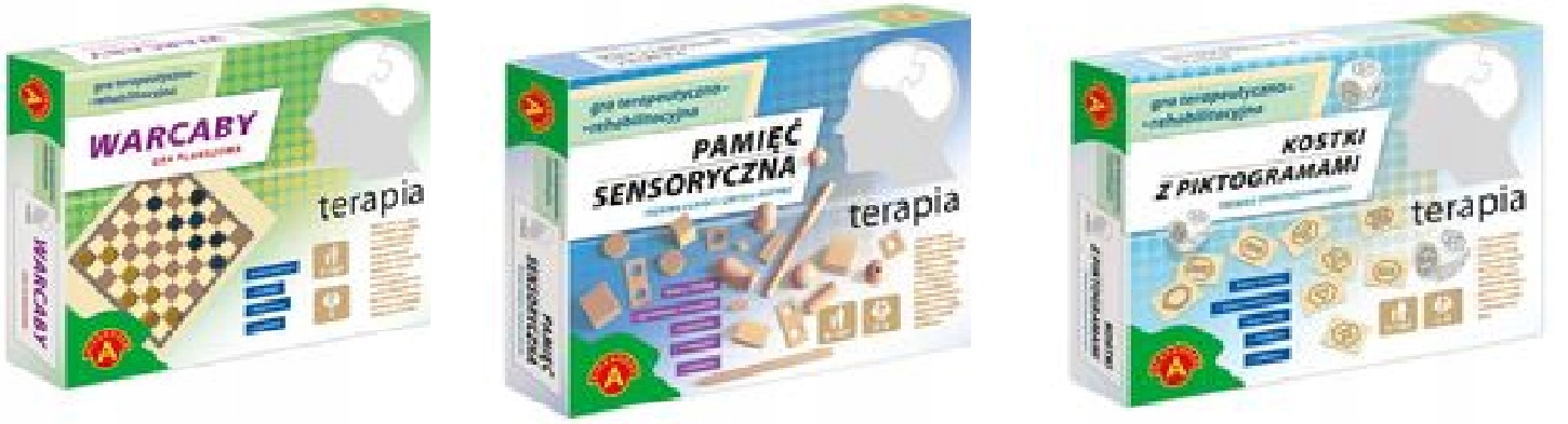 Terapia Warcaby Pamięć sens.+ Kostki z piktogr.