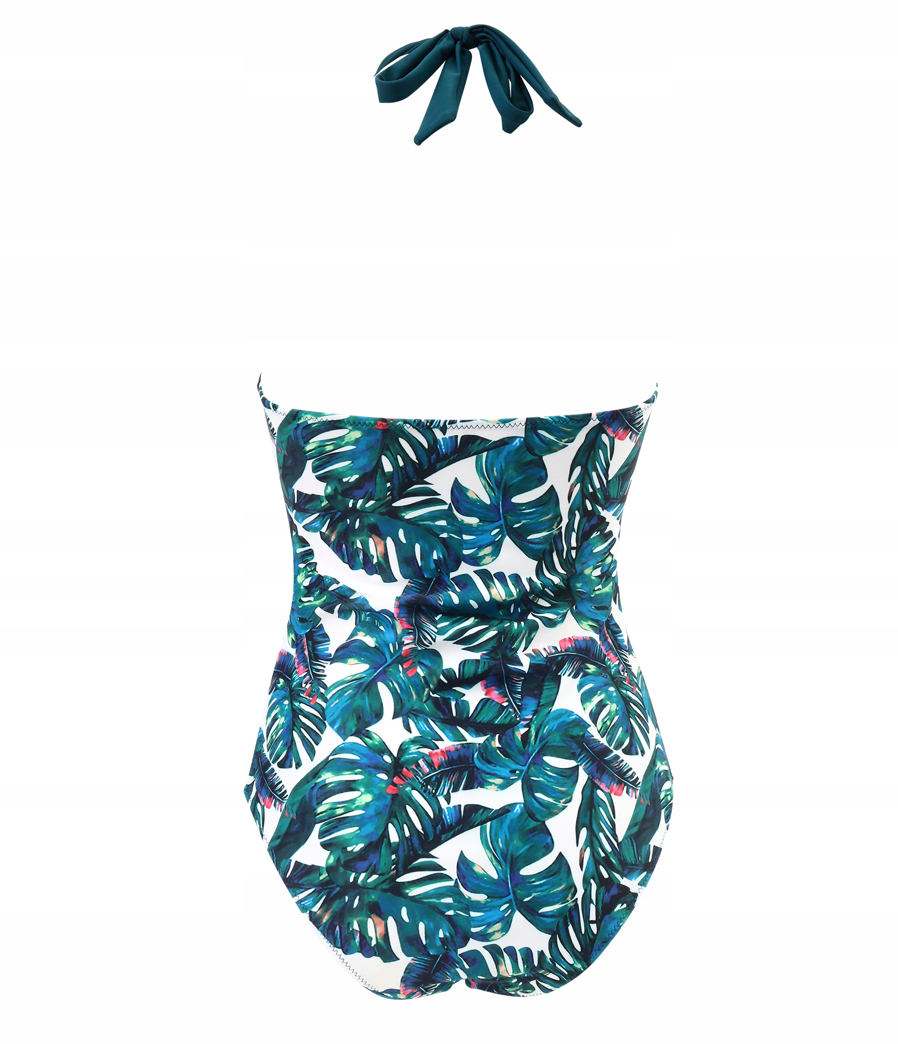 Jednoczęściowy strój kąpielowy ODKRYTE PLECY S133 Model S133 Niebieski w liście XL