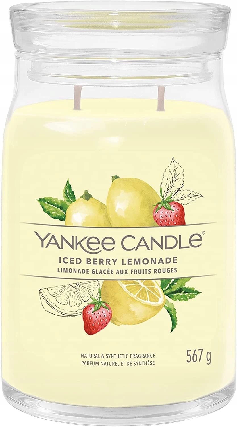 Yankee Candle vonná svíčka Signature ve skle velká Iced Berry Lemonade 567g