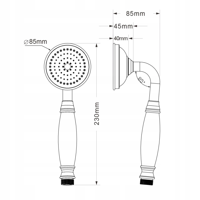 Sapho DREAMART rączka prysznicowa chrom DOC148 Linia Dreamart