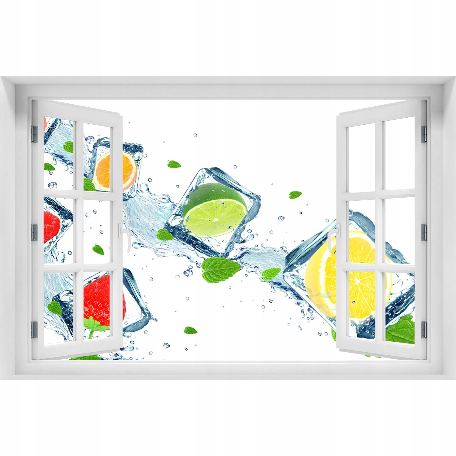 

Okno Naklejka ścienna Owoce w kostkach 150x100