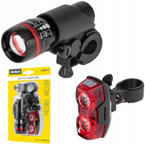 Komplet Świateł Led Do Roweru Przód/tył Zoom Lampy Lampki Rowerowe Rebel