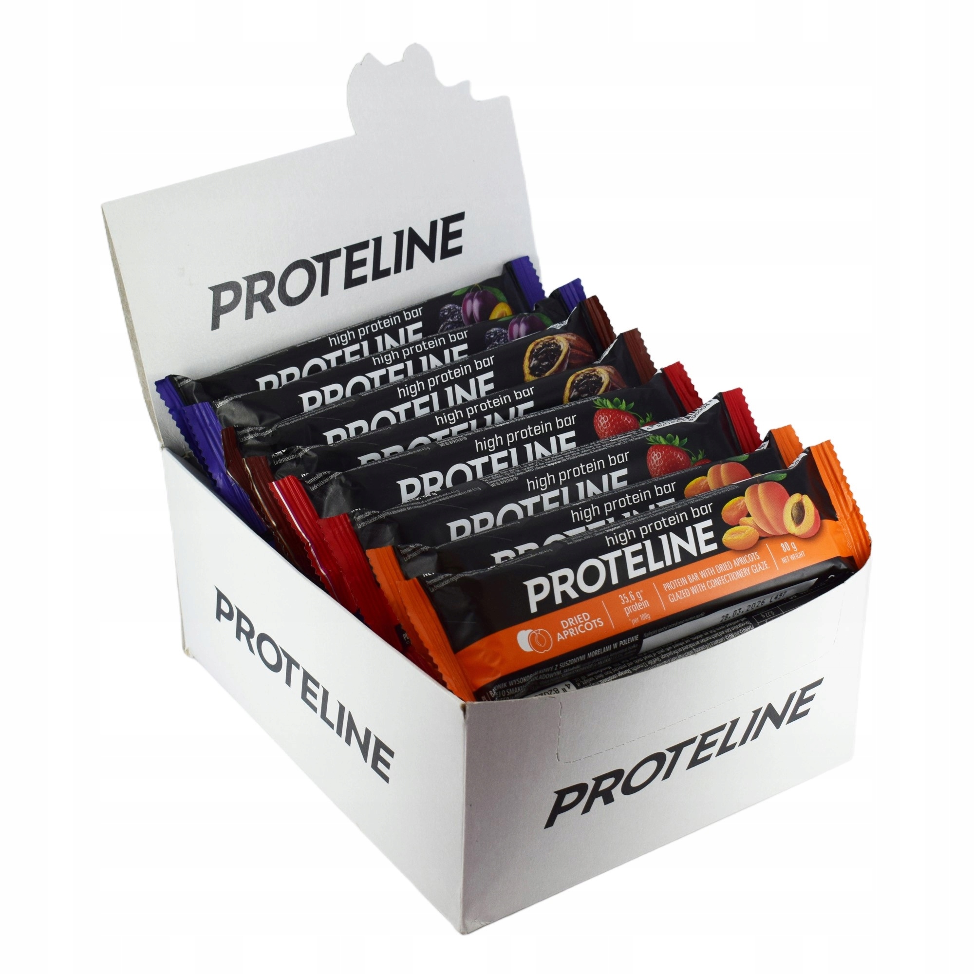 Proteinová tyčinka Proteline MIX 20×80 g – 35 % bílkovin – různé příchutě