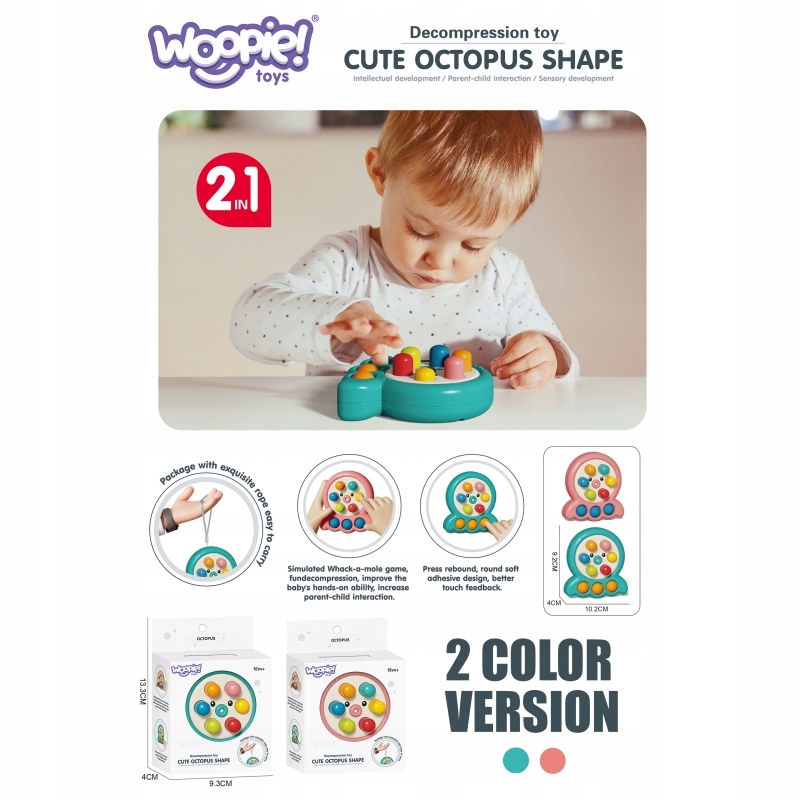 GRA ZRĘCZNOŚCIOWA PODRĘCZNA NA REFLEKS UDERZ KRETA WBIJANKA OŚMIORNICA 2w1 Marka Woopie
