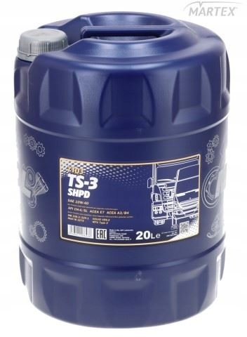 Olej Mannol TS-3 Shpd 10W40 20L Api CH-4; Acea E7; Man M 3275-14; Volvo Vds