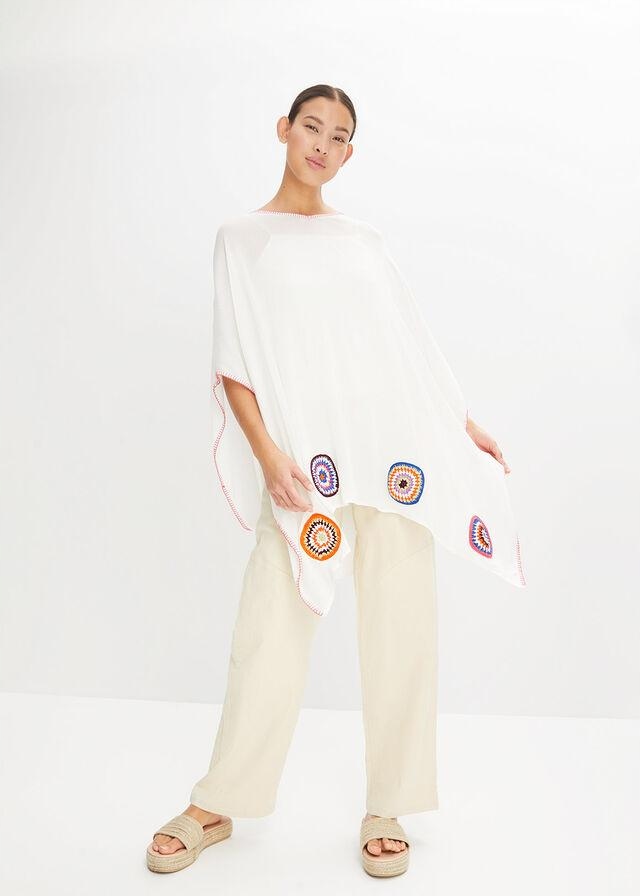 Летнее пончо белое с рисунком R. 1x4d38 Bonprix U