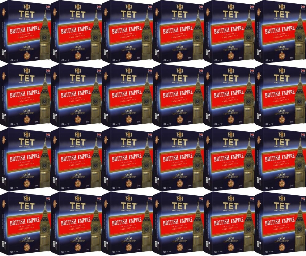 Herbata czarna ekspresowa Tet British Empire 100 torebek 200g x 24