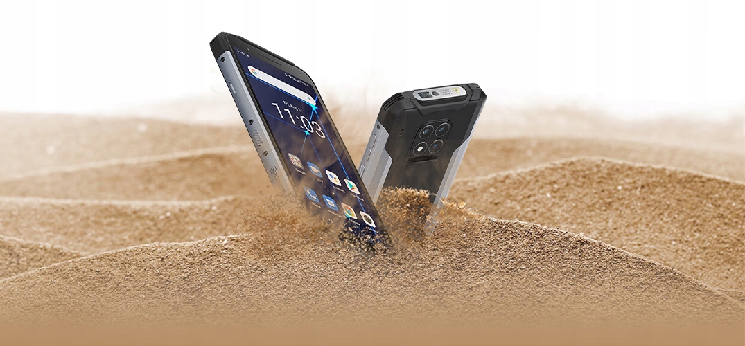 HAMMER Construction Pancerny Smartfon 6GB RAM IP69 Funkcje ładowanie indukcyjne odblokowanie za pomocą odcisku palca szybkie ładowanie tethering (hot-spot)