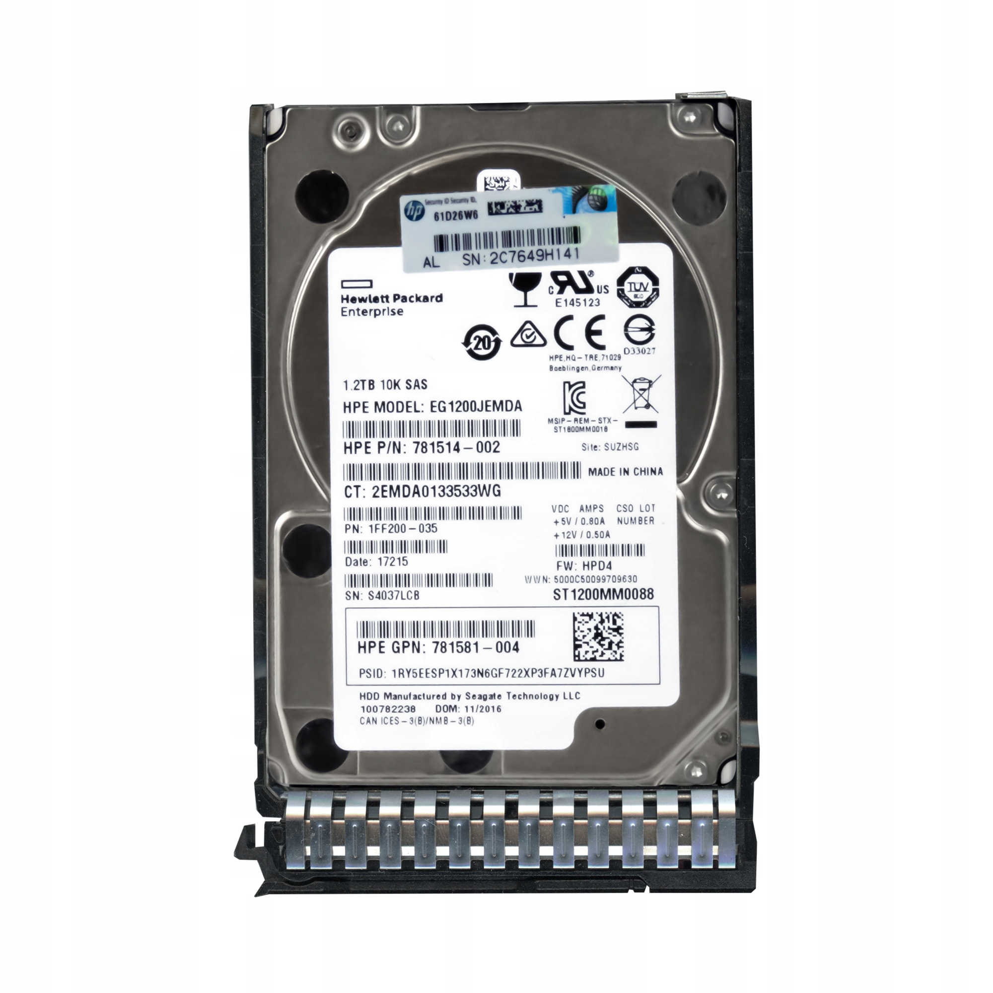 Hp 781514-002 1,2TB 10K SAS-3 2,5'' EG1200JEMDA