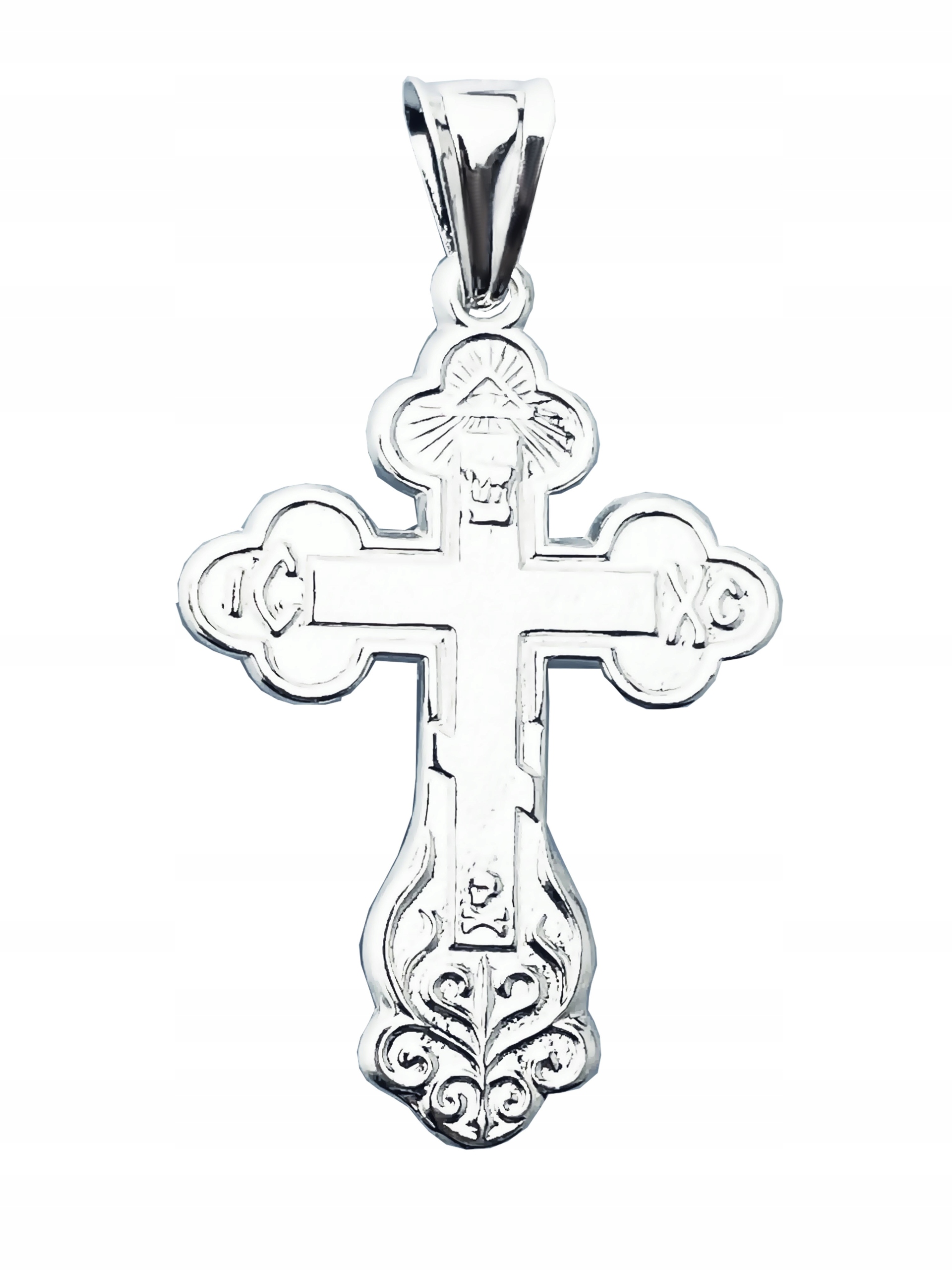 Stříbrný pravoslavný křížek Svaté Přijímání Křest