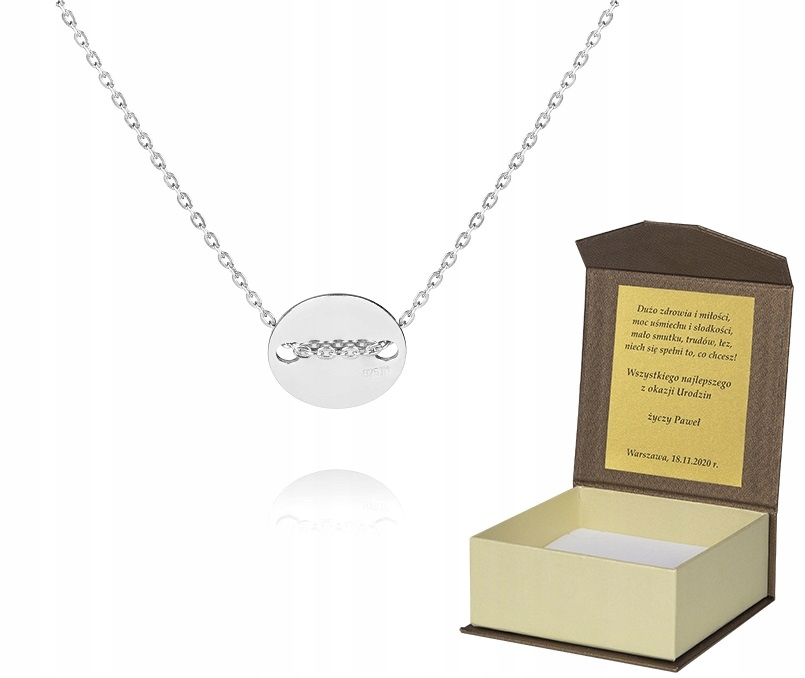 925 Stříbrný řetízek 50 cm Kolečko Dedikace A5Z80